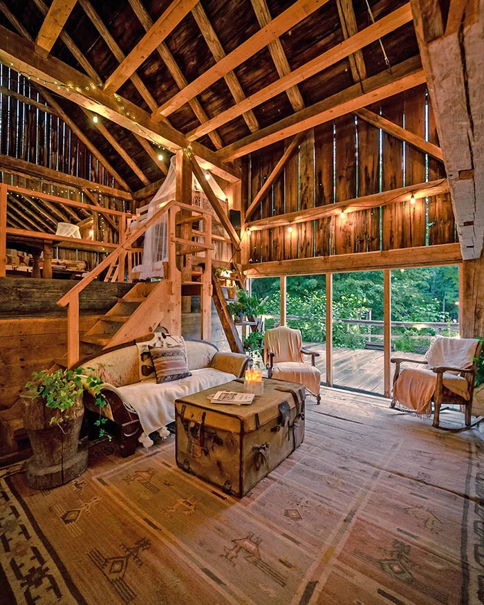 rustic barn converted to living space