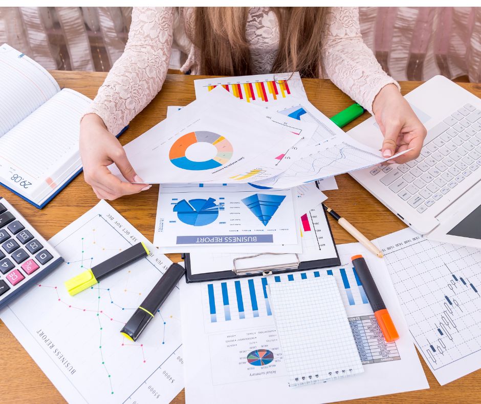 an appraiser reviewing grids and charts