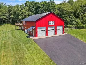 red barndominium exterior