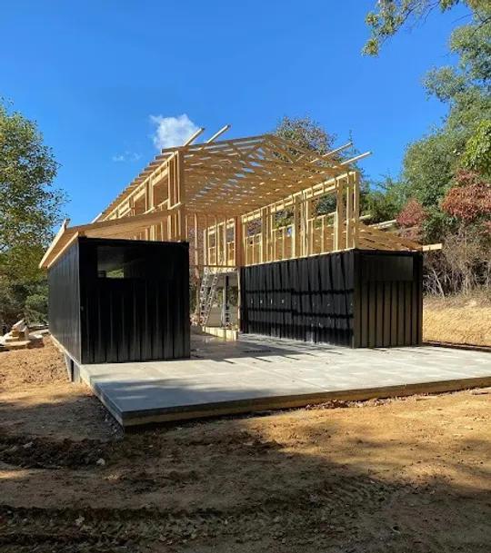 shipping container barndominium base