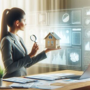 female appraiser looking at charts