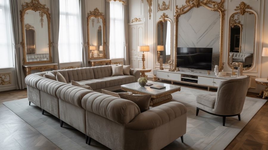 rococo formal living room rococo - a formal living room