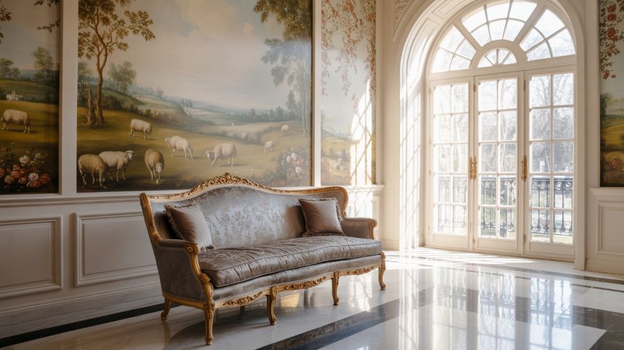 rococo mural rococo mural with marble floors
