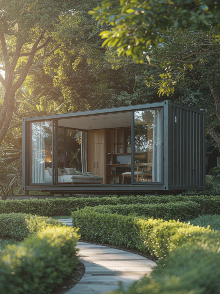 a-photograph-of-a-modern-container-home-_ggpoudKoSdaJRRnxSUwaHg_JUmAU1_UQumfzqUHOeV4Gw container home - abundant light with large windows