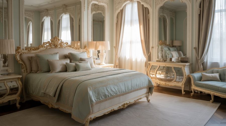 rococo blue bedroom rococo interior design - blue pastel bedroom