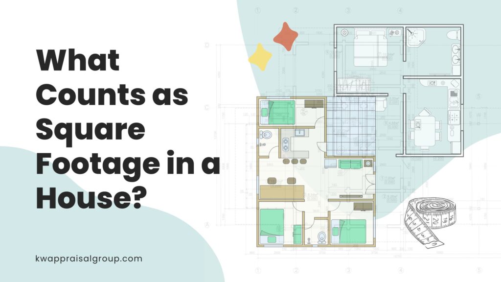 what counts as square footage - title image with backdrop of blueprints