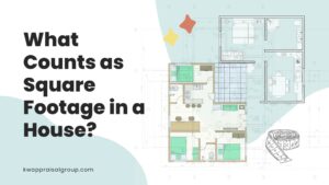 what counts as square footage - title image with backdrop of blueprints